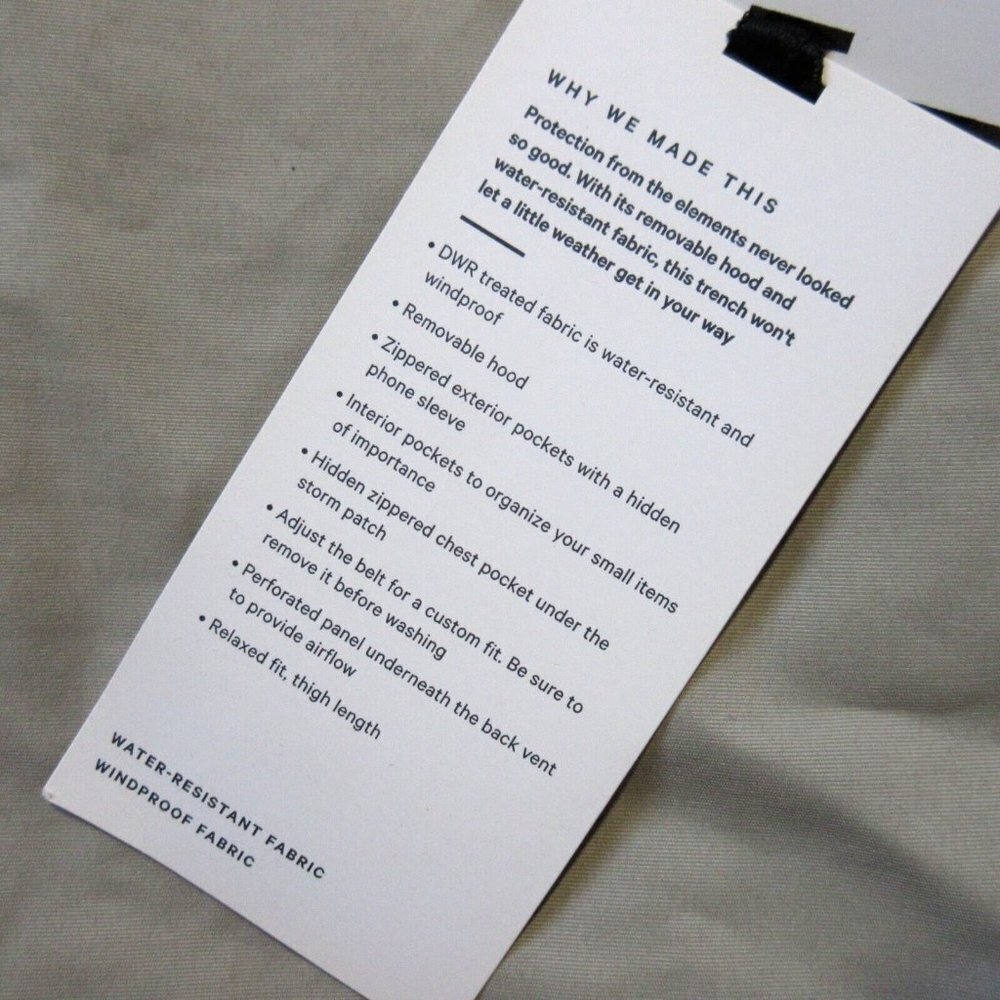 NWT Lululemon Always There Short Trench in Raw Linen Removable Hood Coat 10 - Picture 4 of 7